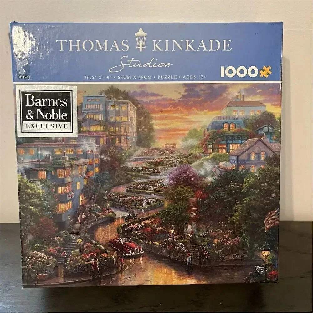 Thomas Kinkade 1000 Piece Puzzle Lombard Street San Francisco Exclusive